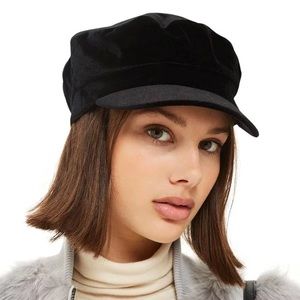 topshop • velvet baker hat black